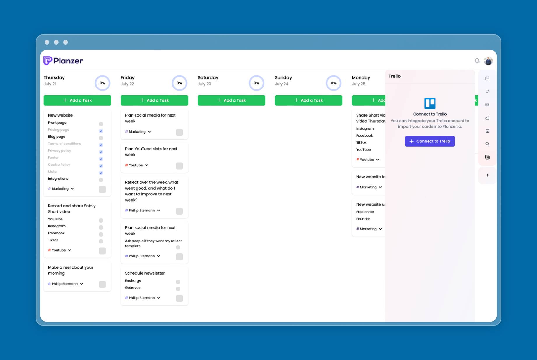 start connecting your trello
