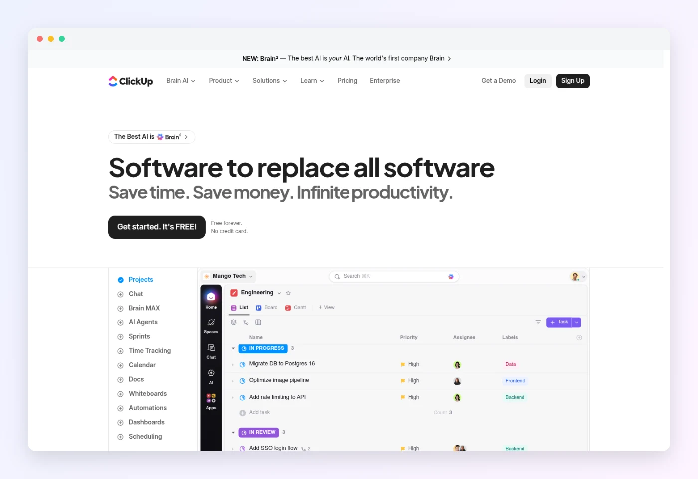 6 Best To-Do Apps For Freelancers ClickUp homepage in October 2026